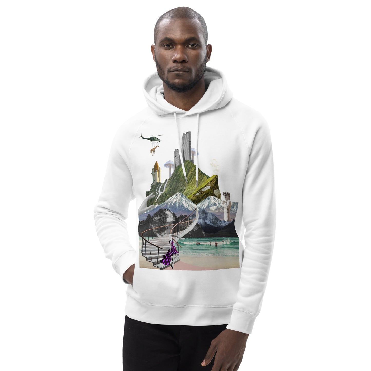 "Enigmatic Dreamscape" Sweat à Capuche en Coton Bio 