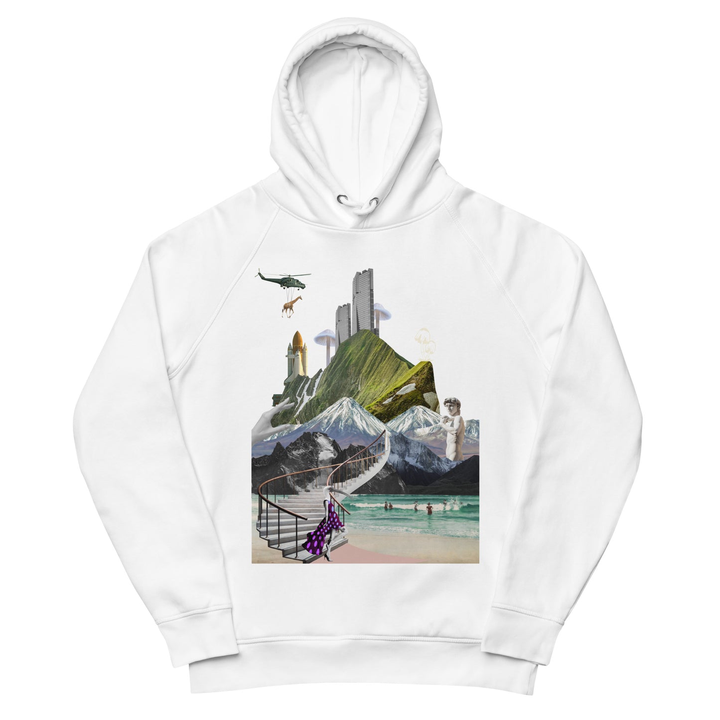 "Enigmatic Dreamscape" Sweat à Capuche en Coton Bio 