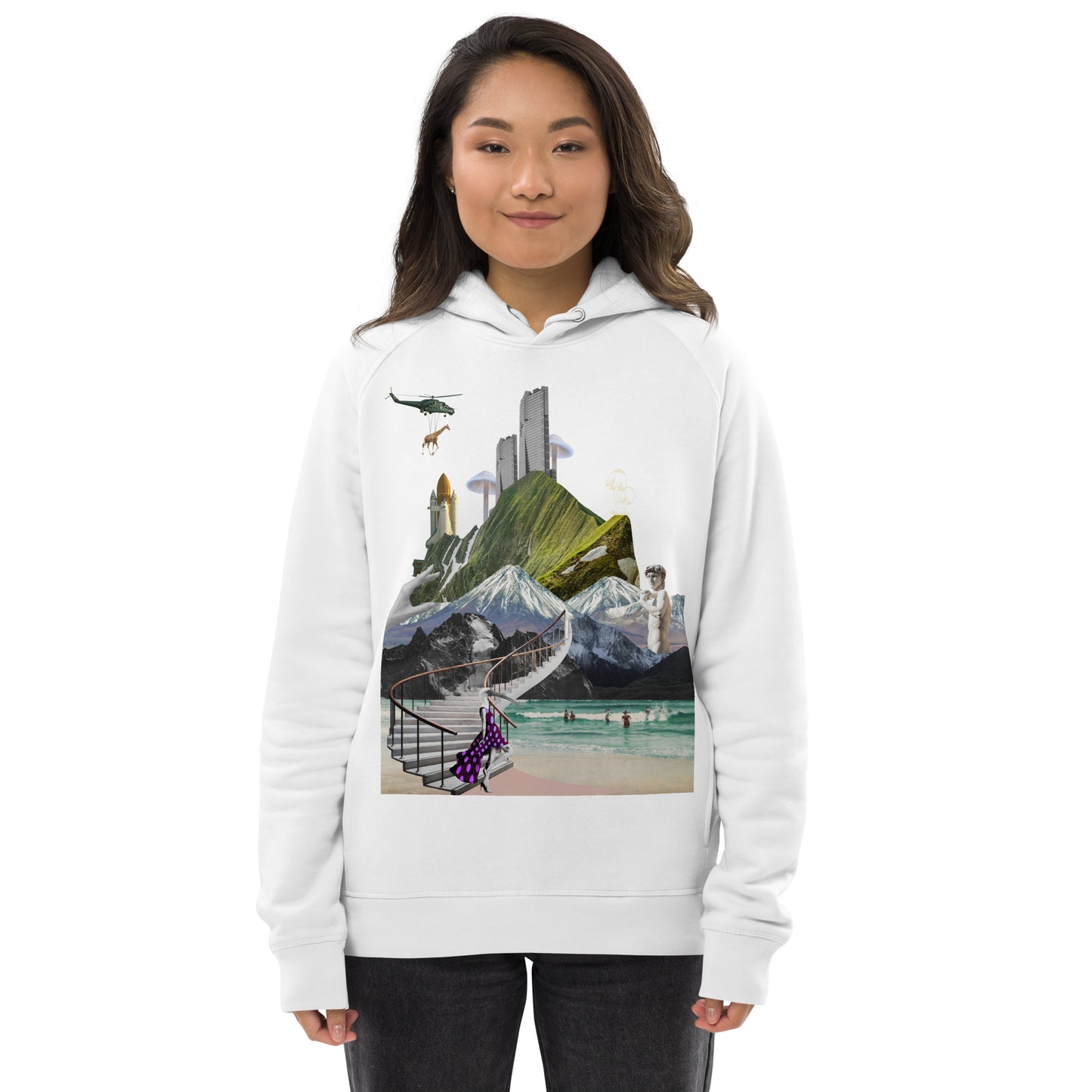 "Enigmatic Dreamscape" Sweat à Capuche en Coton Bio 