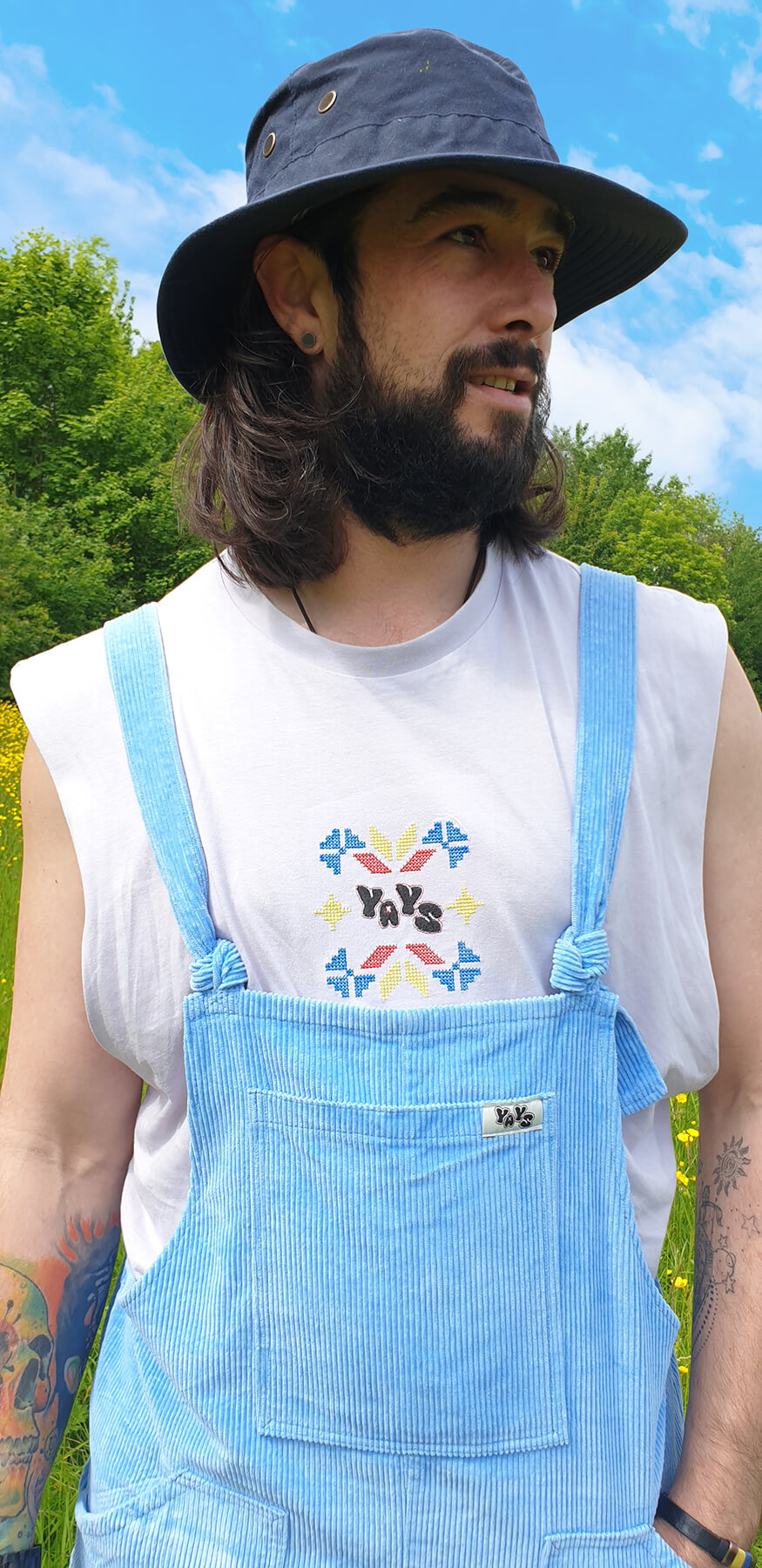 YAYS PRIMO: Corduroy Cotton Unisex Dungaree - Serenity Blue