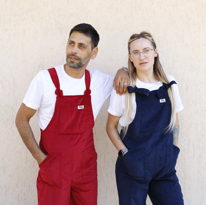 YAYS PRIMO: Corduroy Cotton Unisex Dungaree - Berry Blue