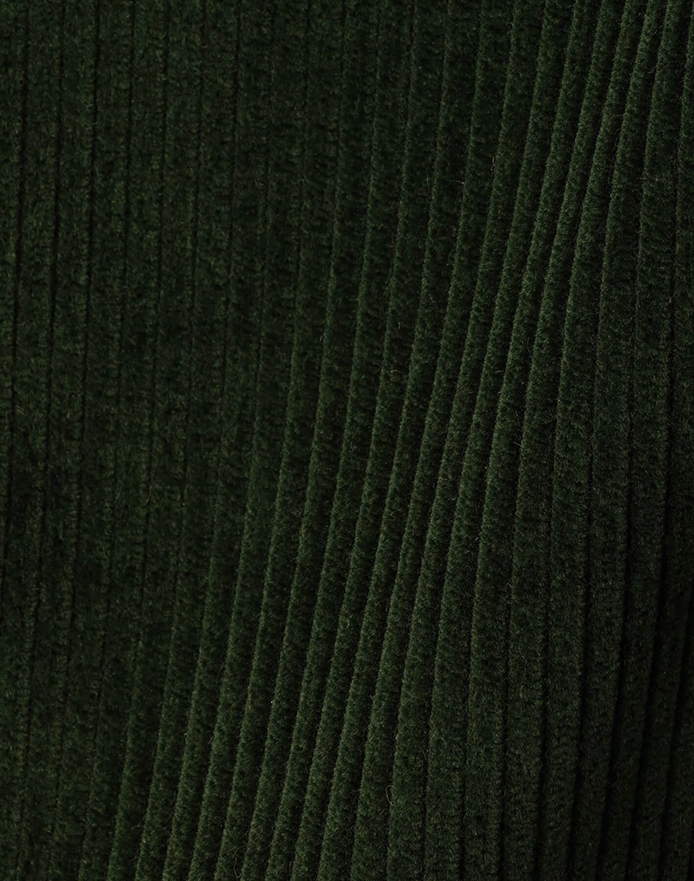 YAYS corduroy fabric in pine green, color detail showing