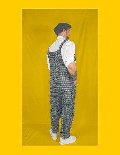 YAYS Special: Salopetă din Lână de Bumbac Unisex - Blue Checker