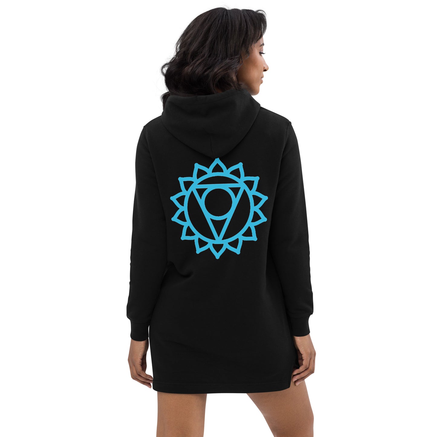 Organic Cotton Hoodie Dress - Throat Chakra