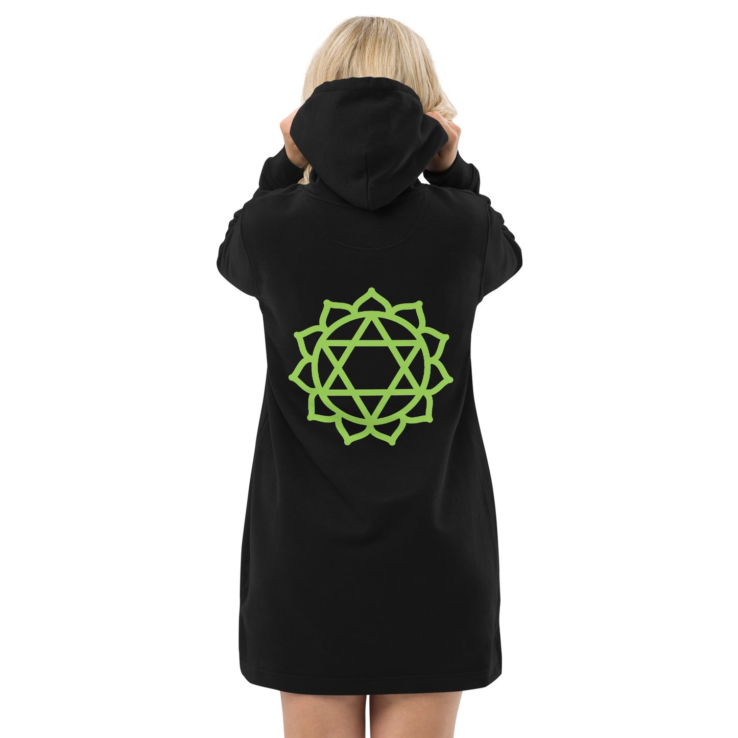 Organic Cotton Hoodie Dress - Heart Chakra