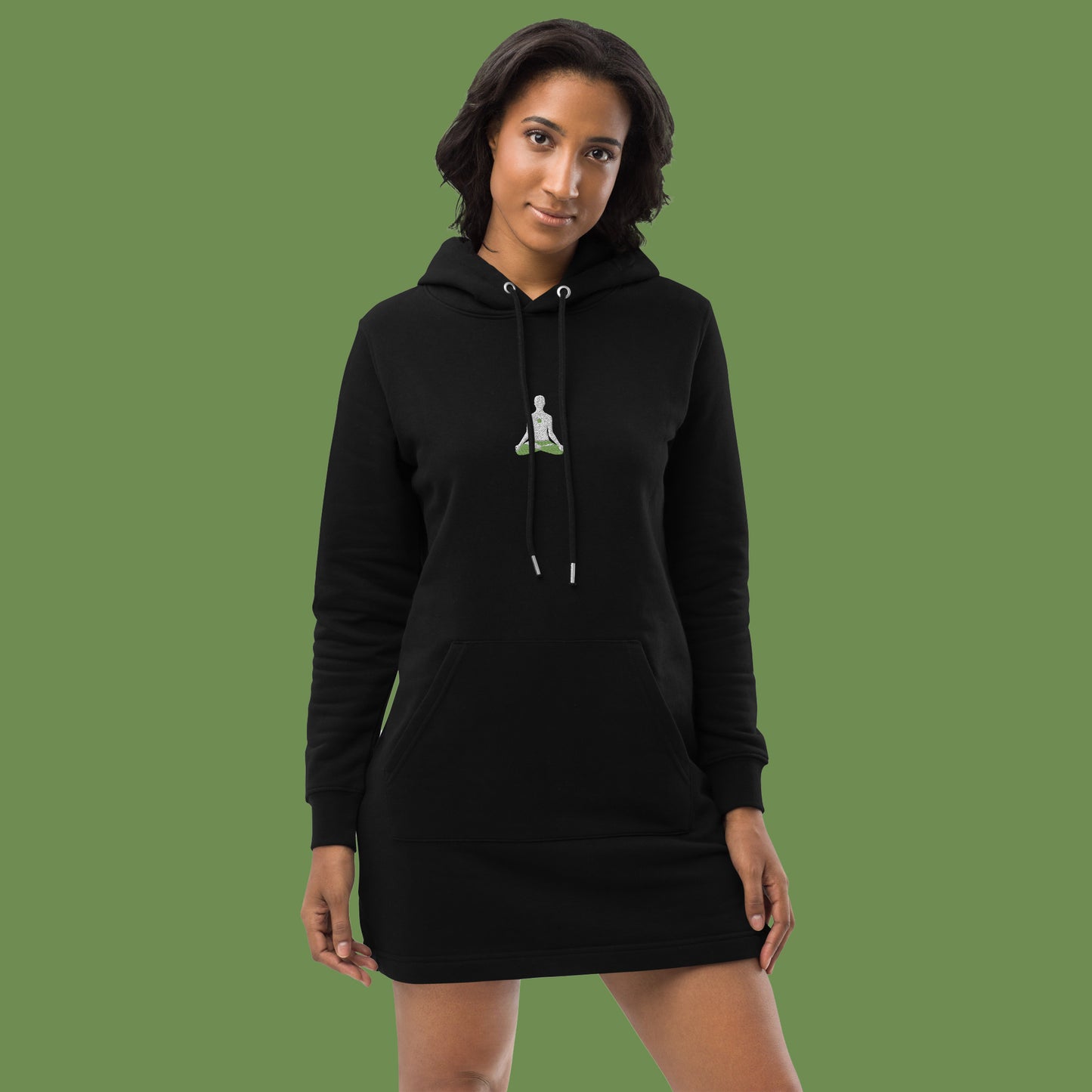 Organic Cotton Hoodie Dress - Heart Chakra