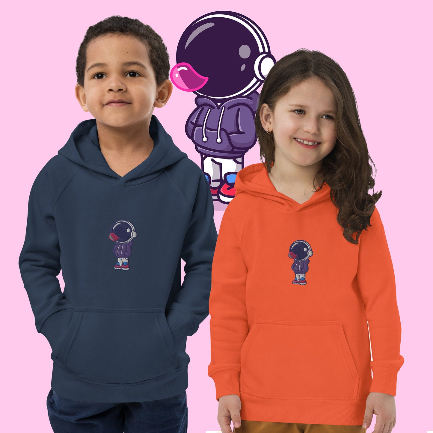 Öko-Hoodie für Kinder - Astro Bubble