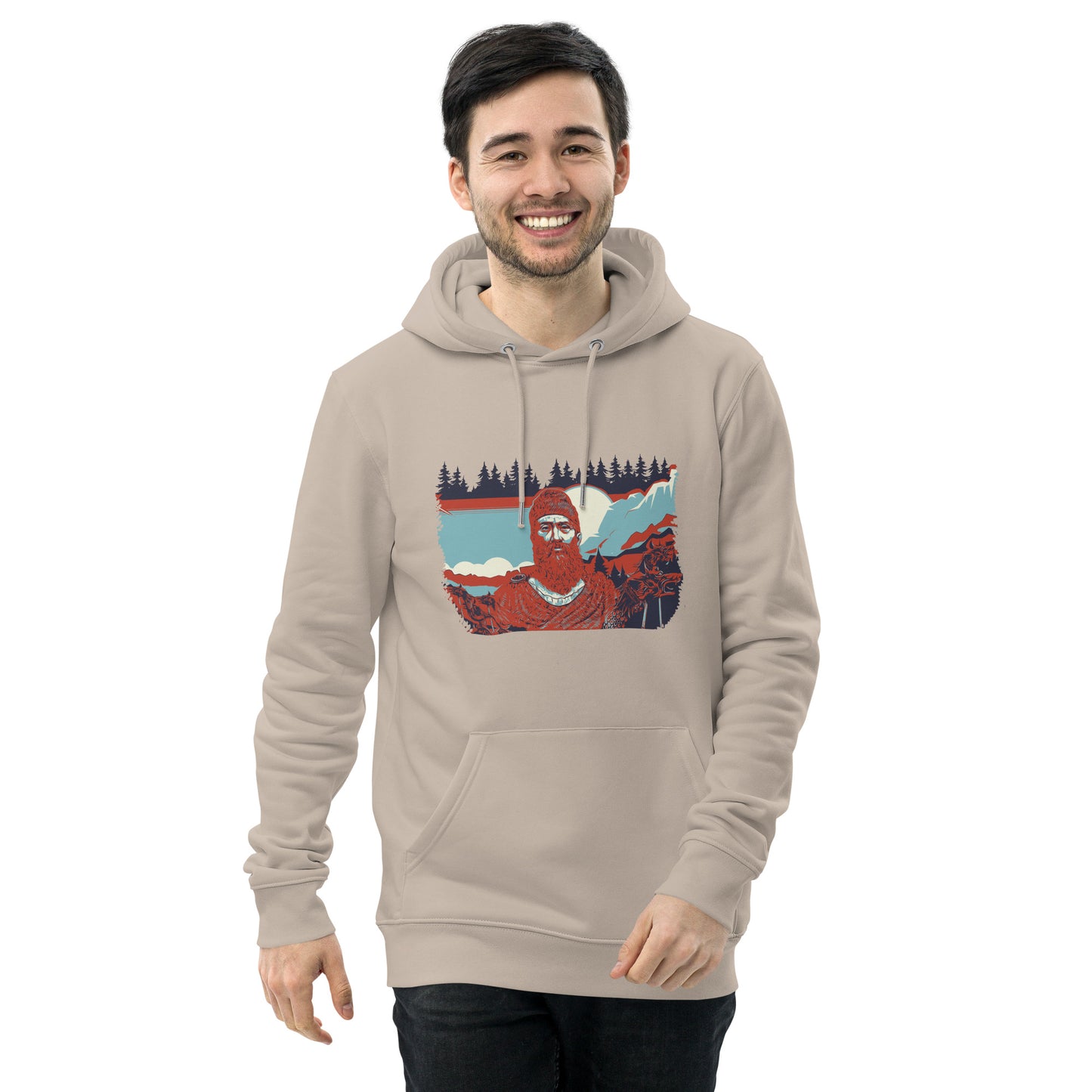 Unisex Essential Eco Hoodie - Decebal Pop-Art