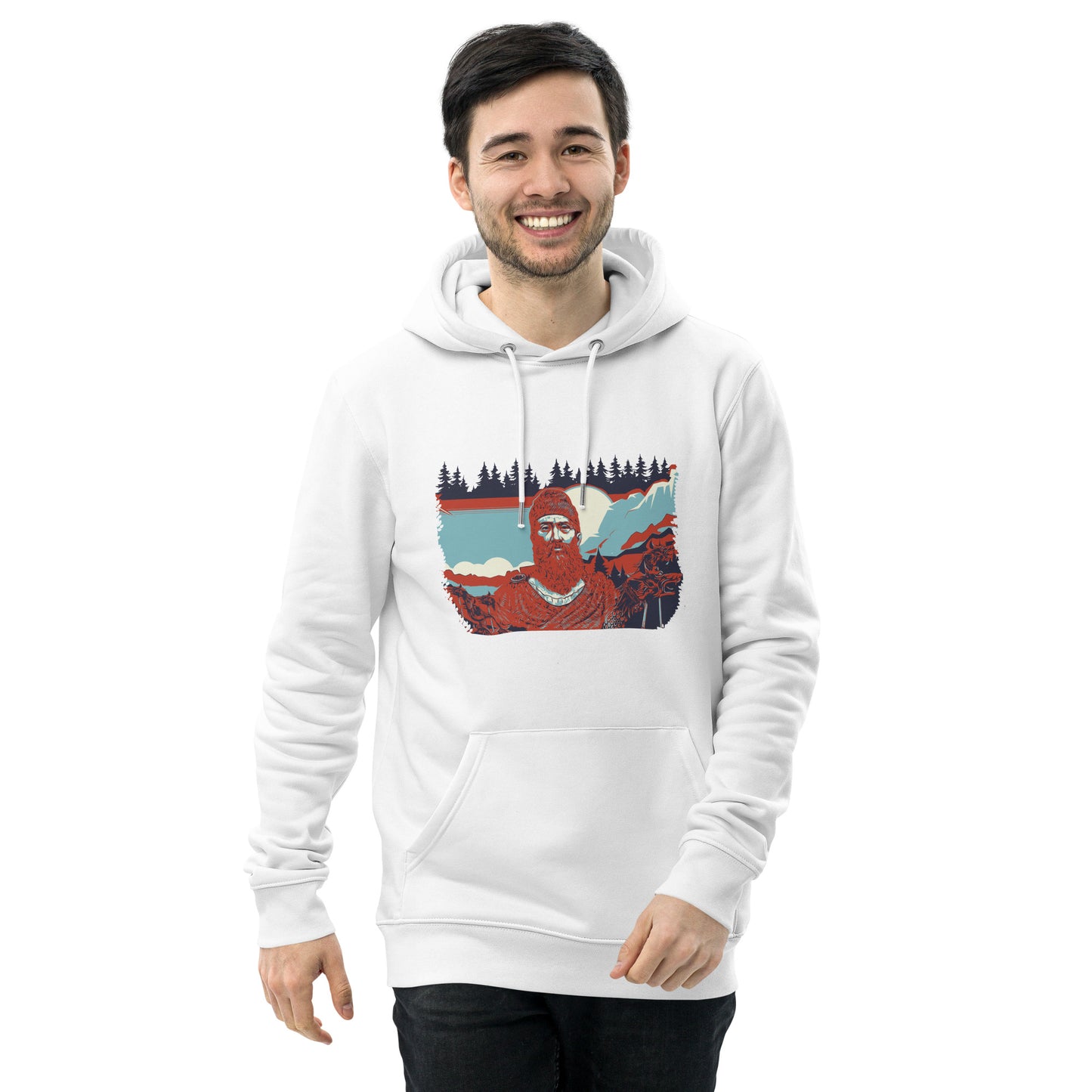 Unisex Essential Eco Hoodie - Decebal Pop-Art